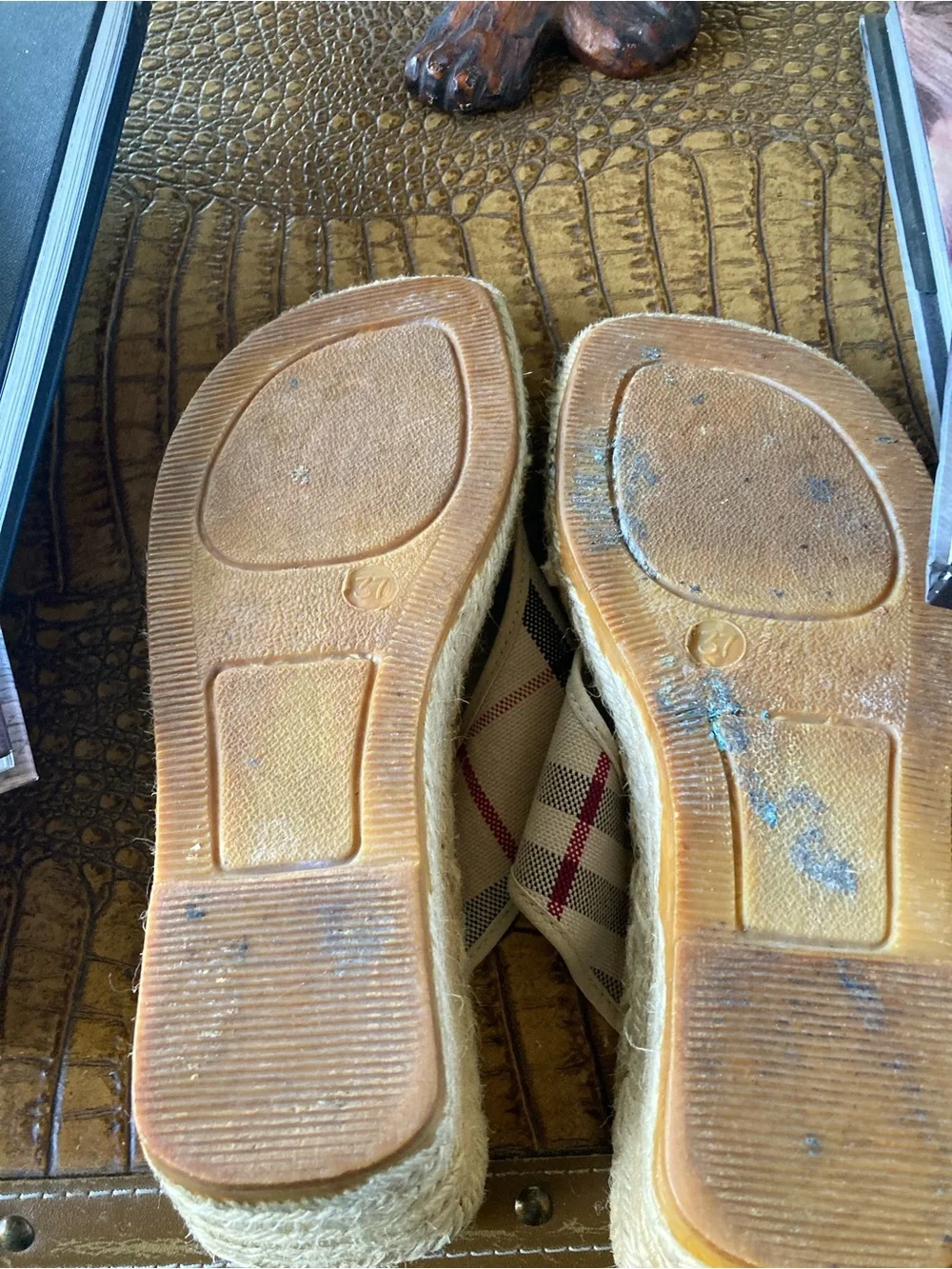 Burberry Nova Check Espadrille Wedge
